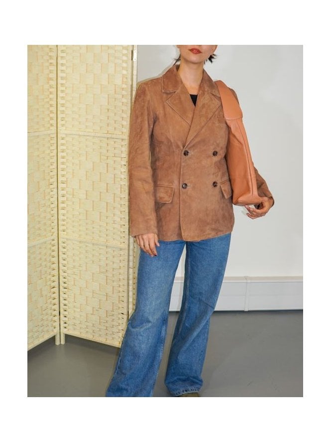 muubaa Muubaa Boxy Fit DBL Breasted Suede Blazer