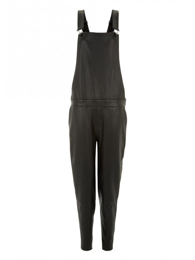 Muubaa Muubaa Dorion Black Leather Dungarees