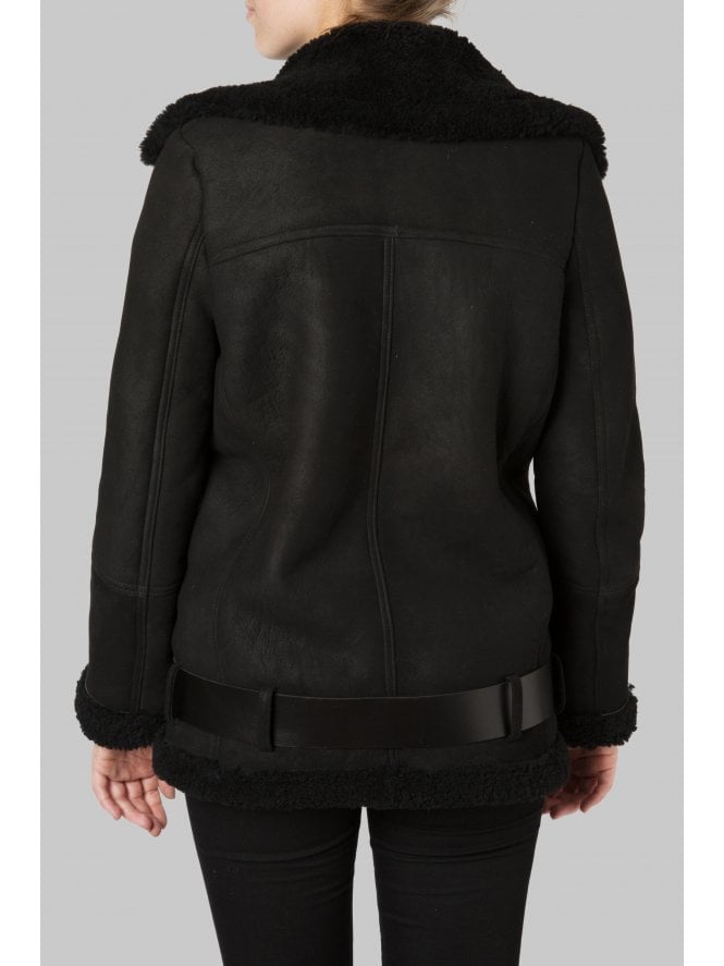 Muubaa Muubaa Evie Suede Finish Shearling Aviator