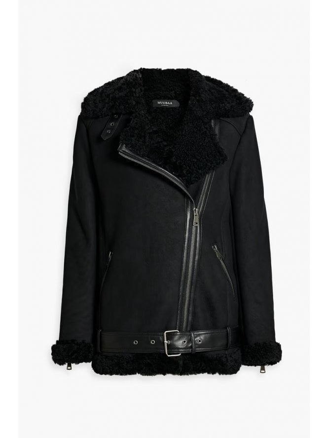 muubaa Muubaa Evie Suede Finish Shearling Aviator