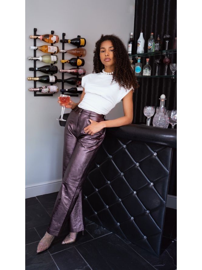 muubaa Muubaa Lara Straight Leg Leather trousers