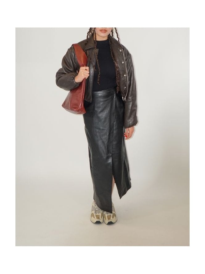muubaa Muubaa Long Leather Wrap Skirt