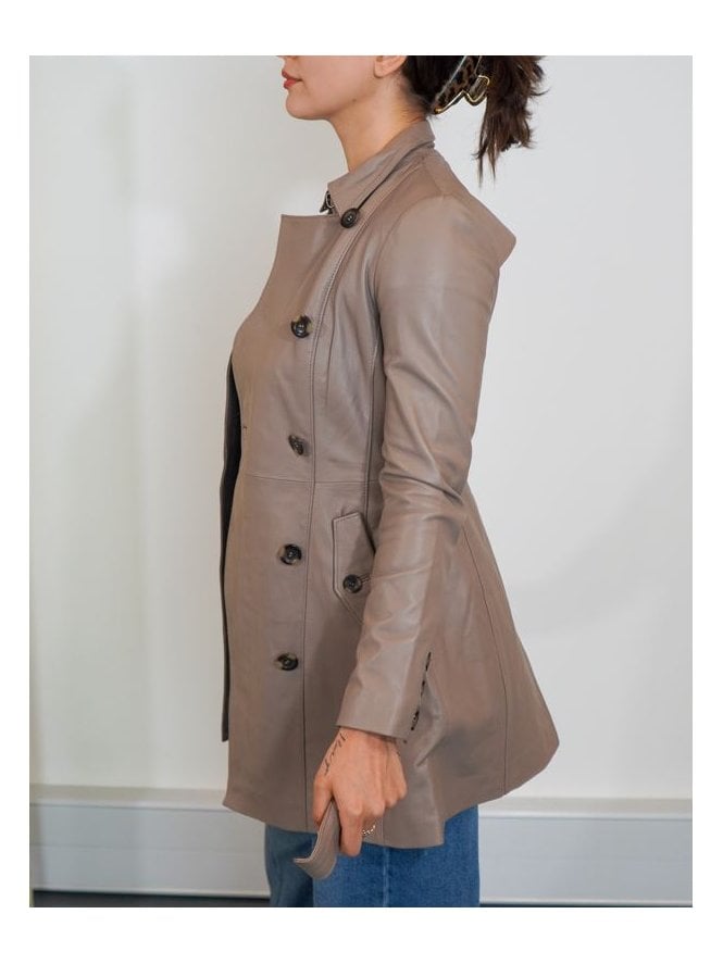 Muubaa Muubaa Lyla Short Leather Trench Coat