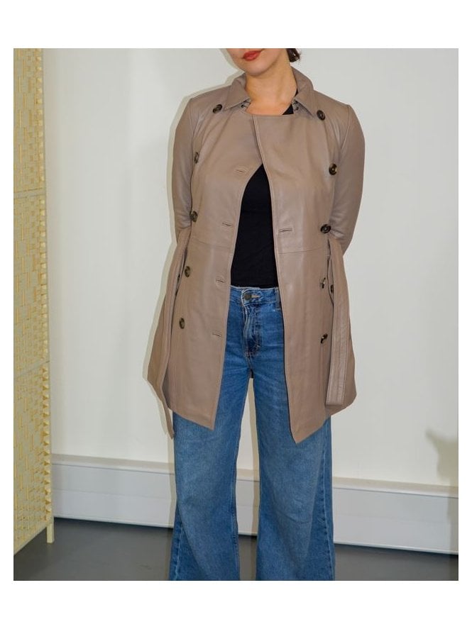 muubaa Muubaa Lyla Short Leather Trench Coat