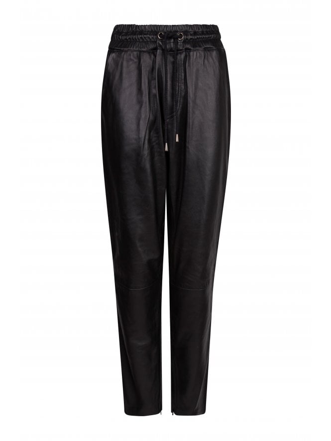 muubaa Muubaa Malaxis Black Leather Track Pants