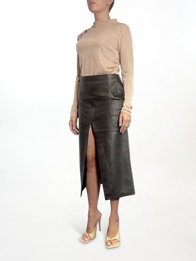 Muubaa Muubaa Mallory Midi Skirt With Front Split