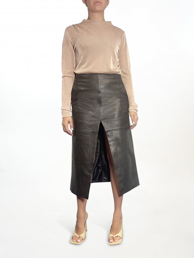 muubaa Muubaa Mallory Midi Skirt With Front Split