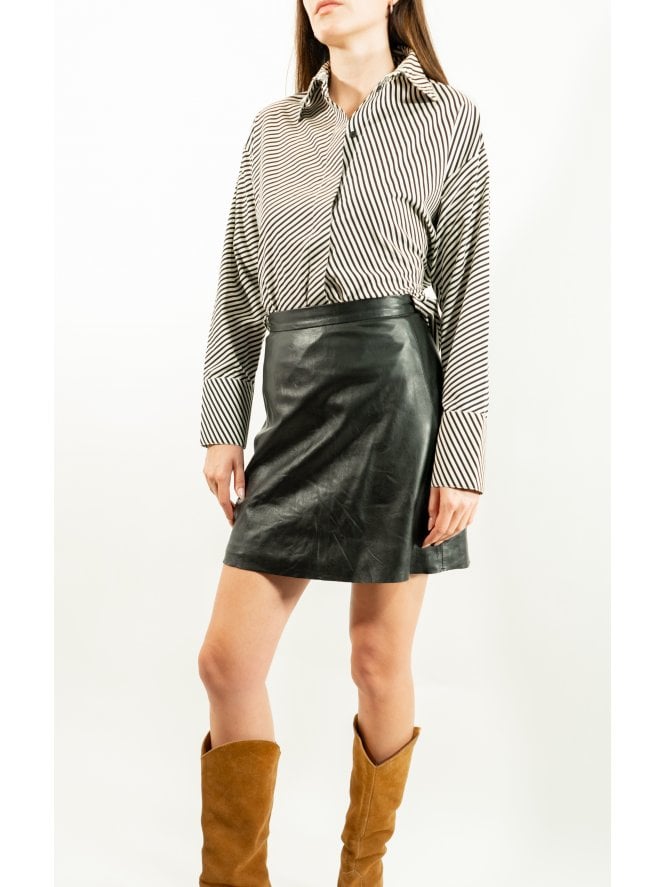 Muubaa Muubaa Pannalina A Line Mini Leather Skirt