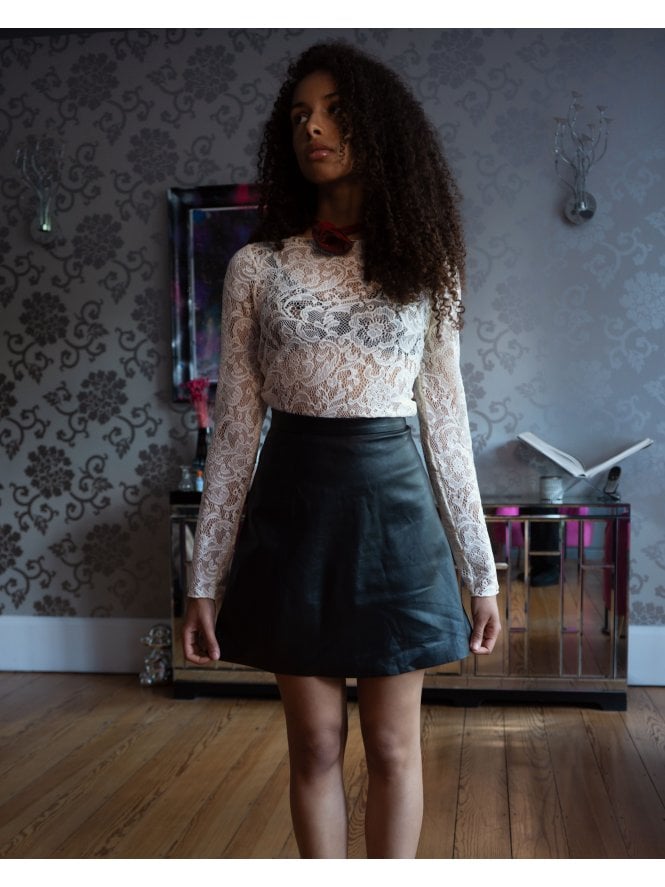 muubaa Muubaa Pannalina A line Mini Leather Skirt