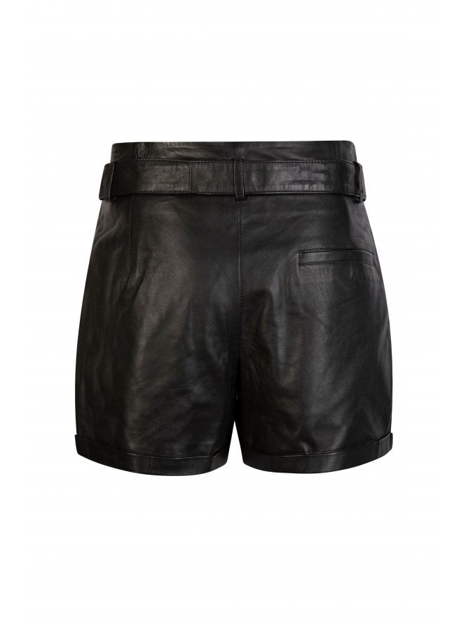 Muubaa Muubaa Parker Belted Leather Shorts