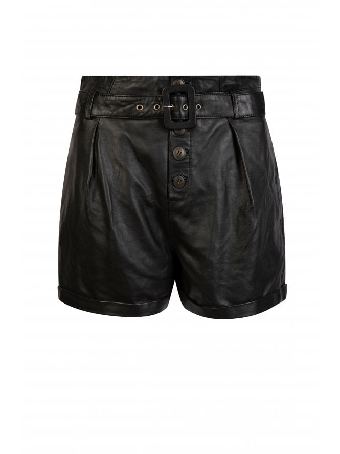 muubaa Muubaa Parker Belted Leather Shorts