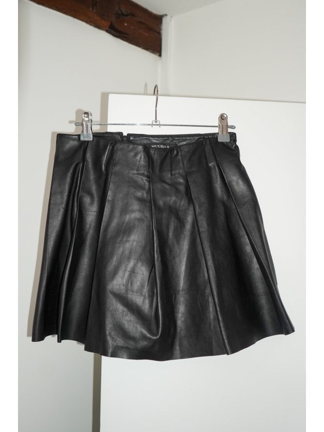 Muubaa Muubaa Pleated Leather Skirt