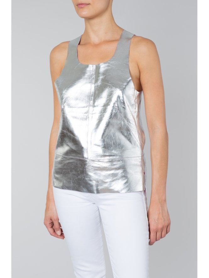 muubaa Muubaa Rassy Leather Vest Top