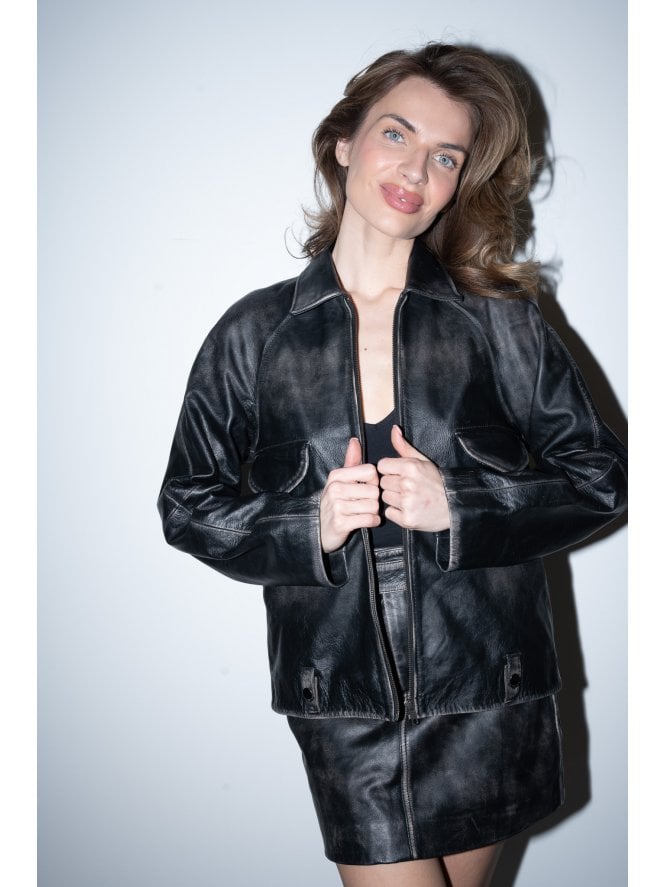 muubaa Muubaa Sarah Zipped Leather Jacket