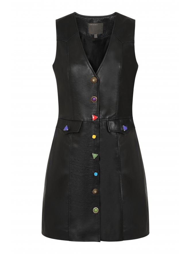 muubaa Muubaa Sleeveless Leather Dress