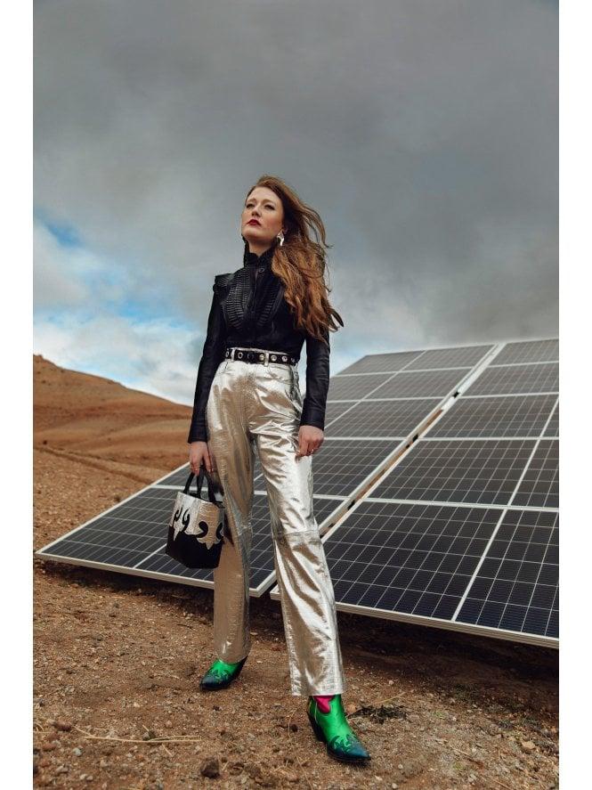 muubaa Muubaa Sylvia Straight Leg Leather Jeans