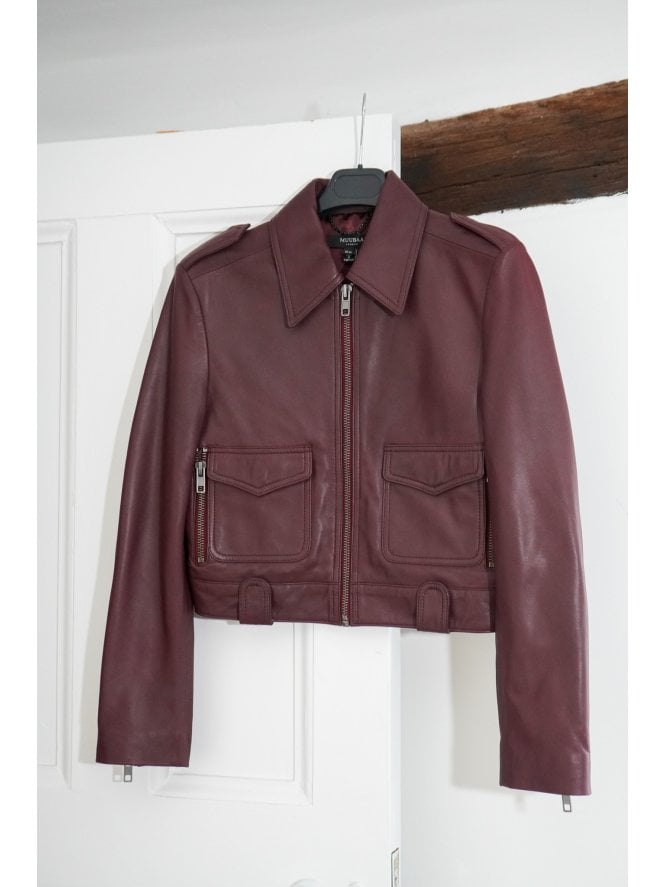 muubaa Muubaa Tabitha Zip Front Leather Bomber