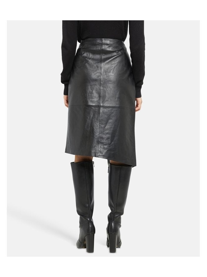 Muubaa Muubaa Thyra Asymmetric Leather Wrap Skirt
