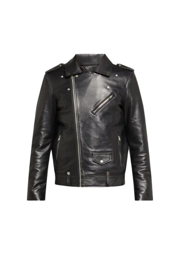 muubaa Muubaa Vortic Leather Button Front Bomber