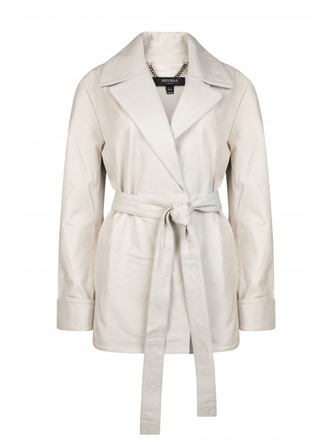 muubaa Muubaa Wrap Front Belted Leather Jacket