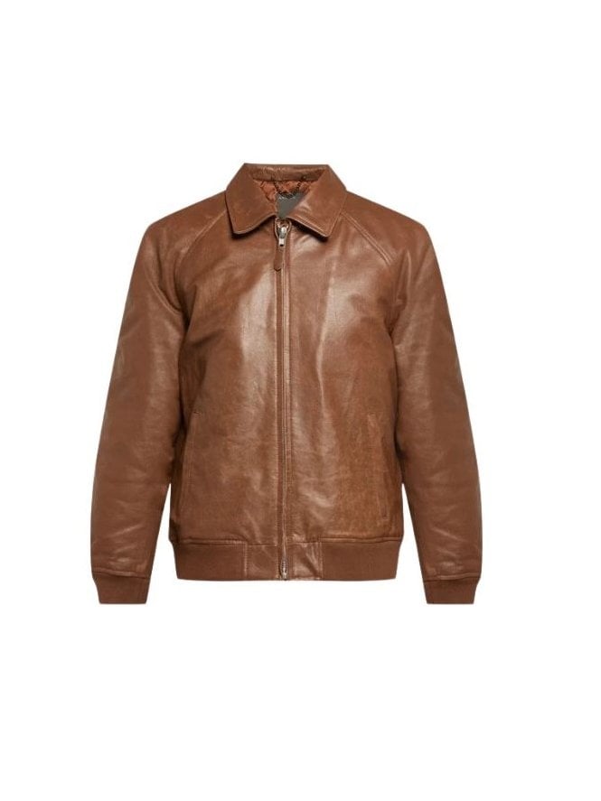 muubaa Muubaa Zip Front Leather Bomber