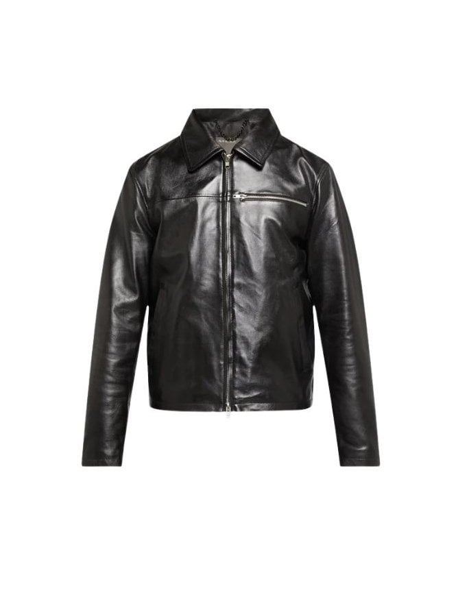 muubaa Muubaa Orion Leather Zip Front Collared Bomber