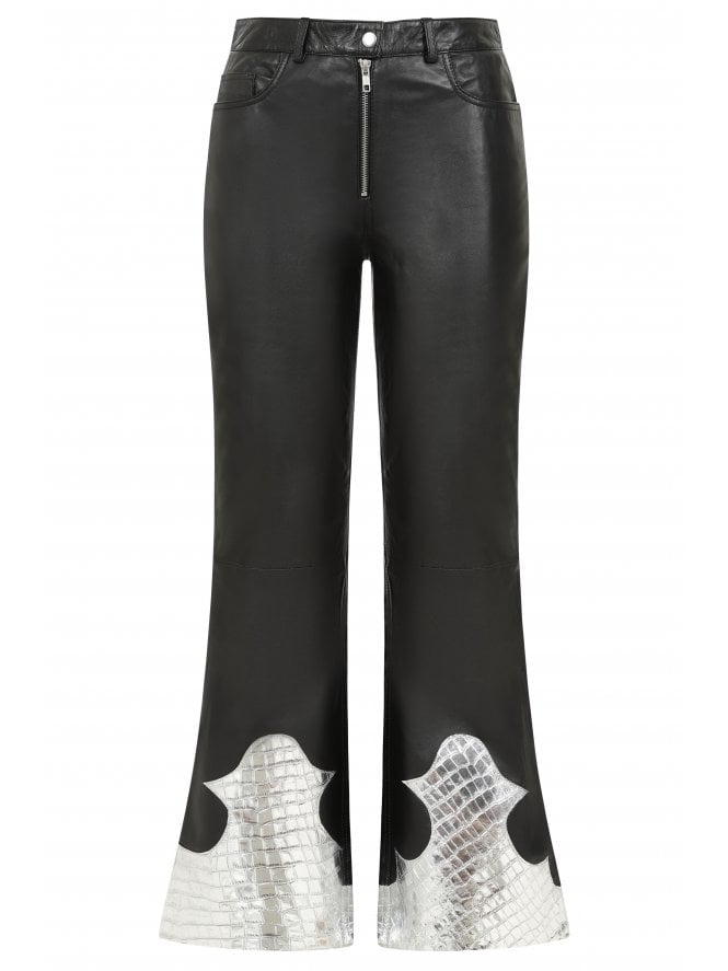 Muubaa Muubaa Rodeo Western Applique Leather Flares