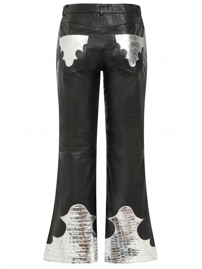 Muubaa Muubaa Rodeo Western Applique Leather Flares