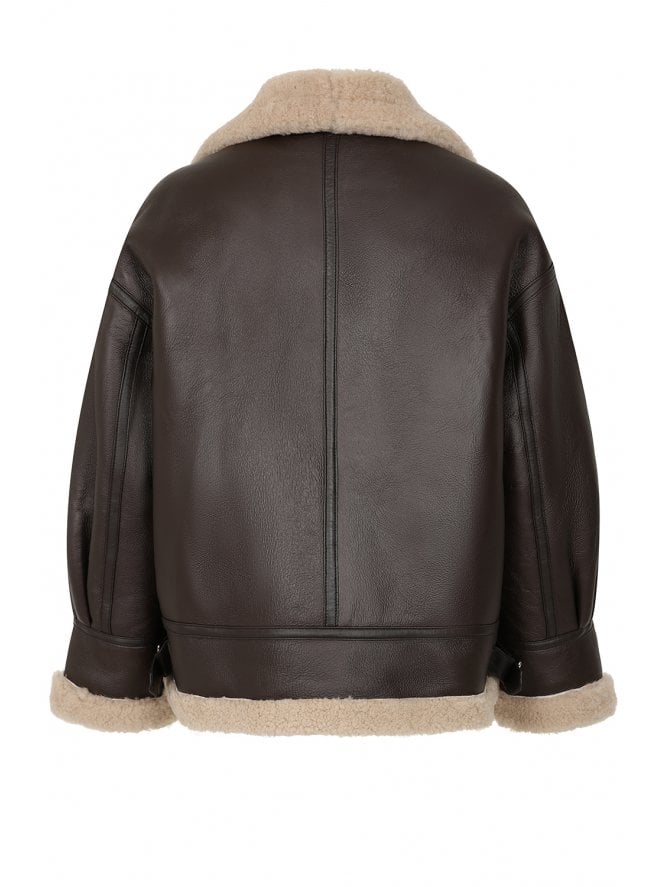Muubaa Muubaa Tabitha Clean Lines Zip Front Shearling Jkt