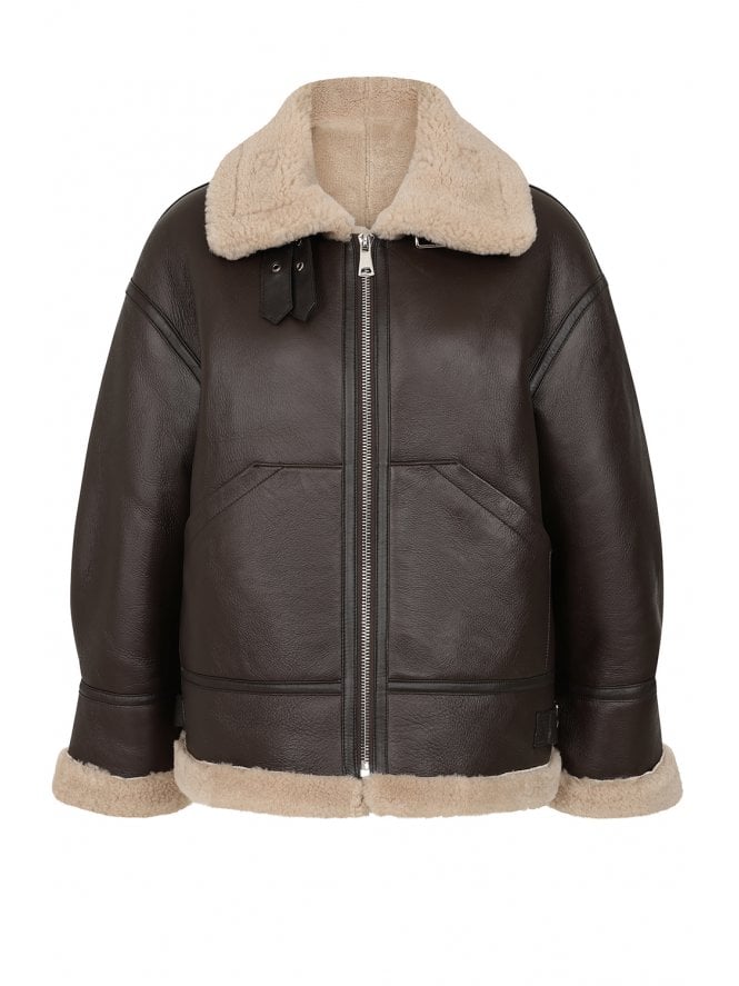 muubaa Muubaa Tabitha Clean Lines Zip Front Shearling Jkt
