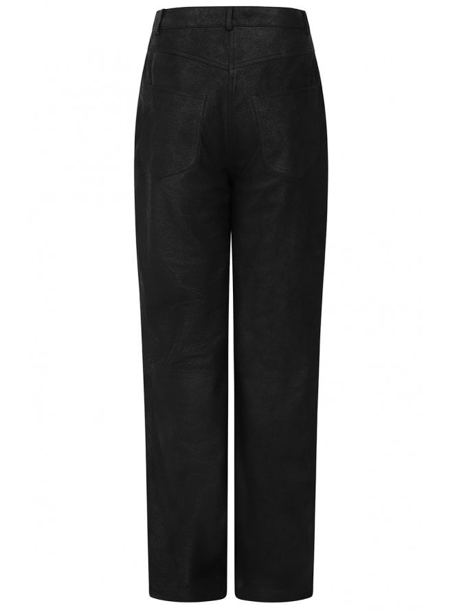 Muubaa Muubaa Vintage Finish Straight Leather Leg Trousers