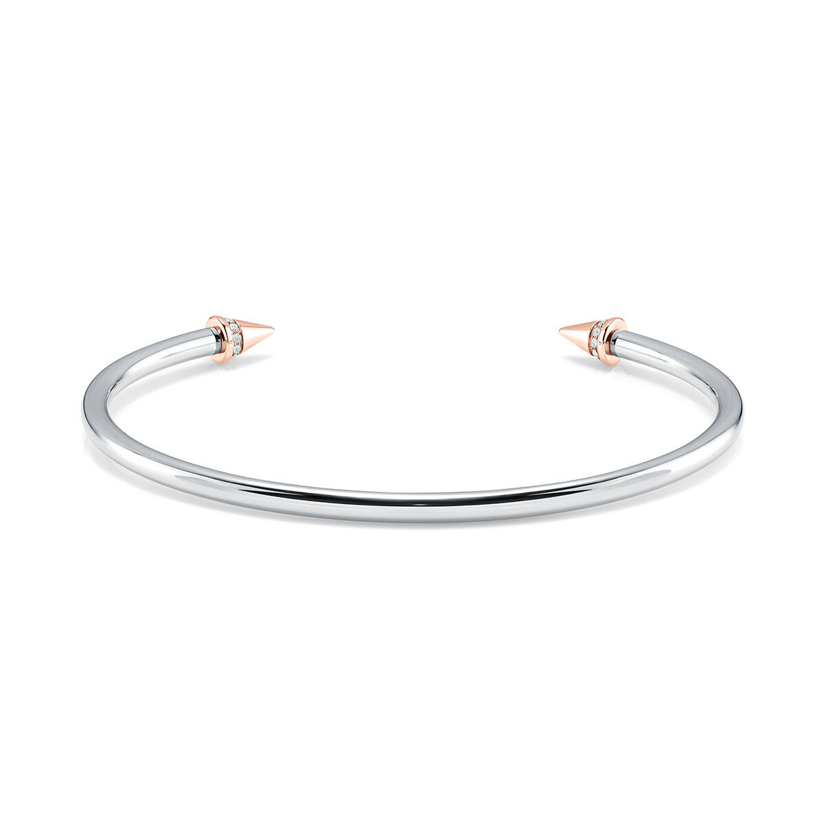 Mvmt Crystal Stud Cuff Women's Bracelet Silver + Rose Gold
