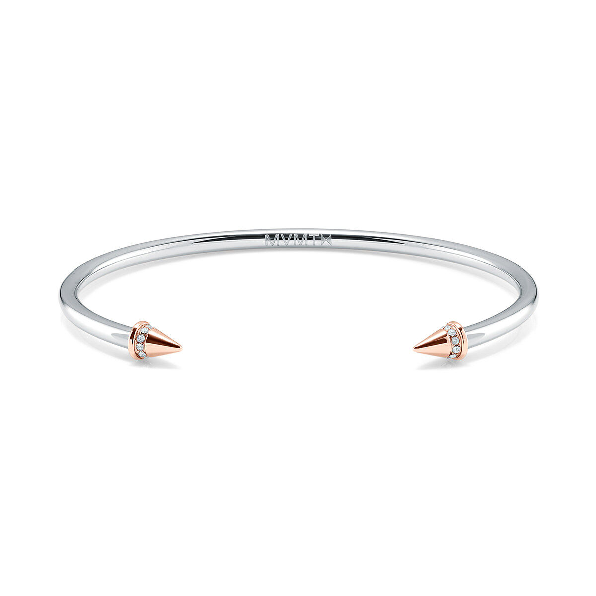 mvmt Crystal Stud Cuff Women's Bracelet Silver + Rose Gold