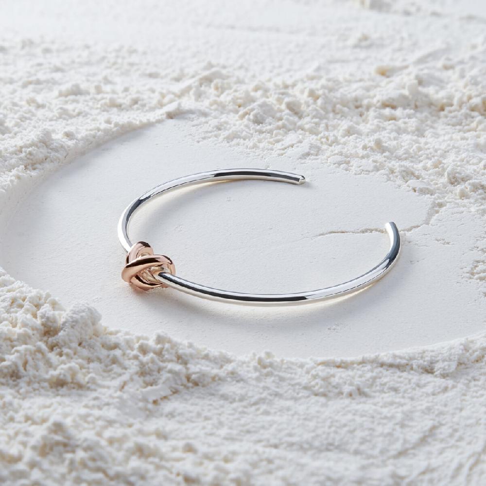Mvmt Knot Cuff Sterling Silver + 18k Rose Gold Plated