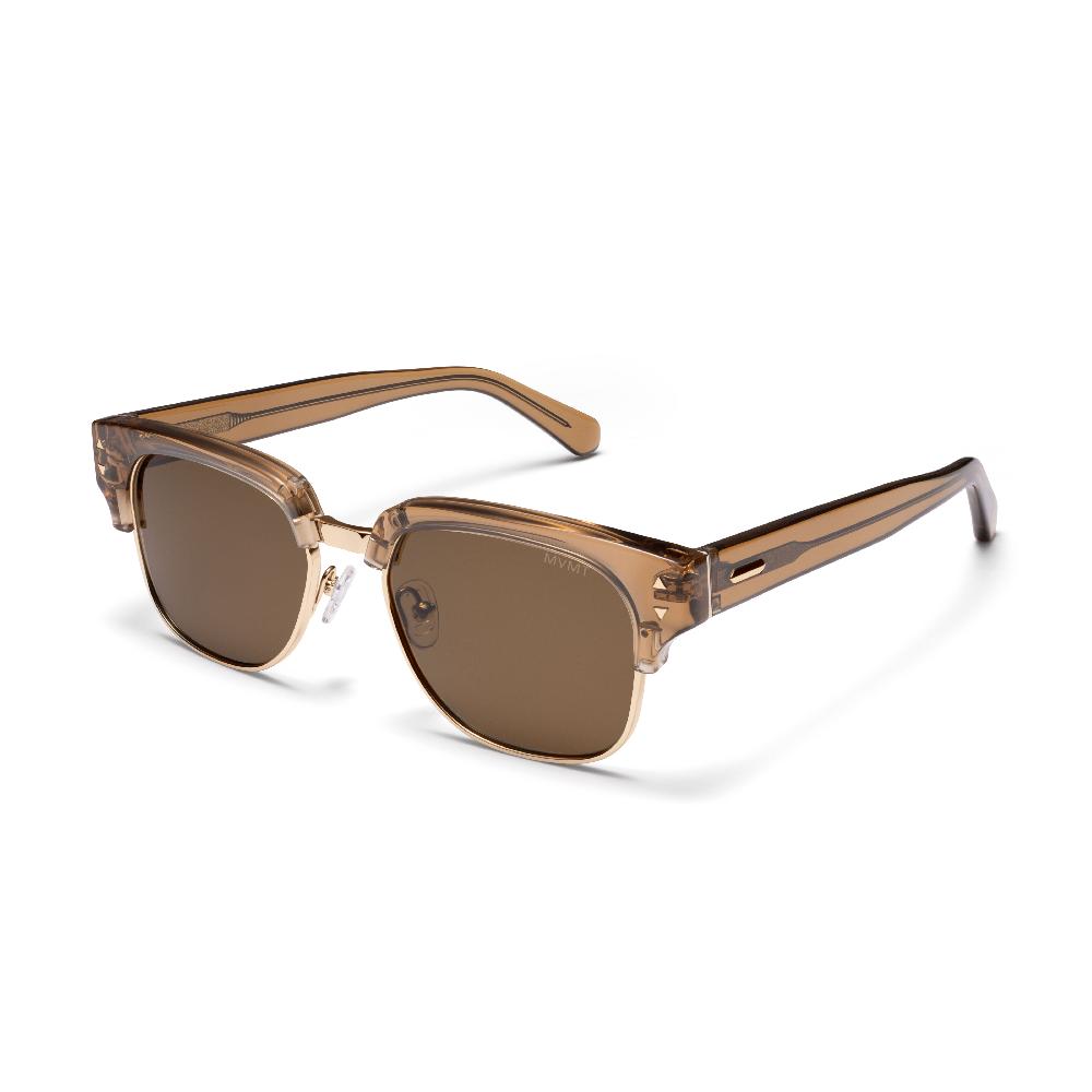 Mvmt Laguna Square Sunglasses Opaque Brown & Gold Frame + Brown Lens
