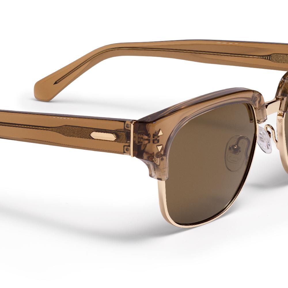 Mvmt Laguna Square Sunglasses Opaque Brown & Gold Frame + Brown Lens