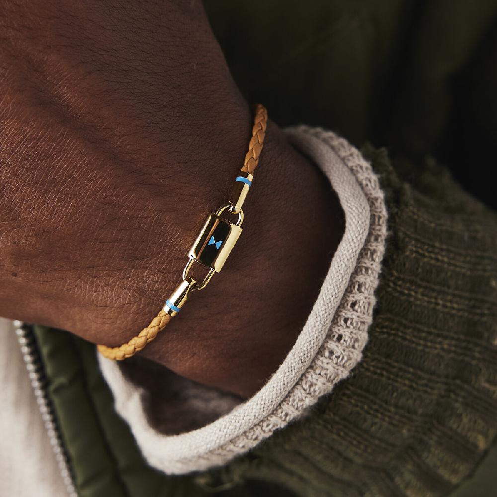 Mvmt Braided Leather Bracelet Brown/Gold