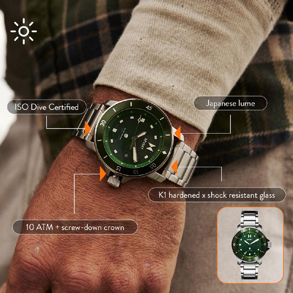 Mvmt Cali Diver Solar Palm Green | 42MM