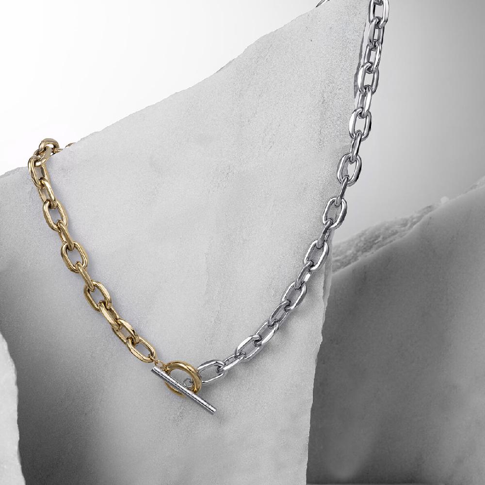 Mvmt Chunky Cable Necklace Silver + Gold