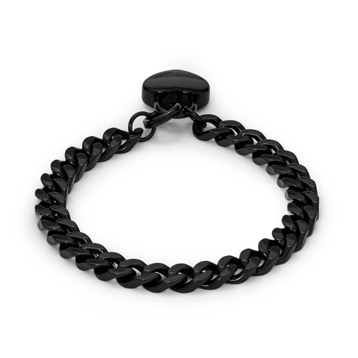 Mvmt Chunky Heartlock Chain Bracelet Black