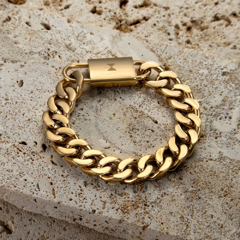 Mvmt Chunky Padlock Bracelet Gold