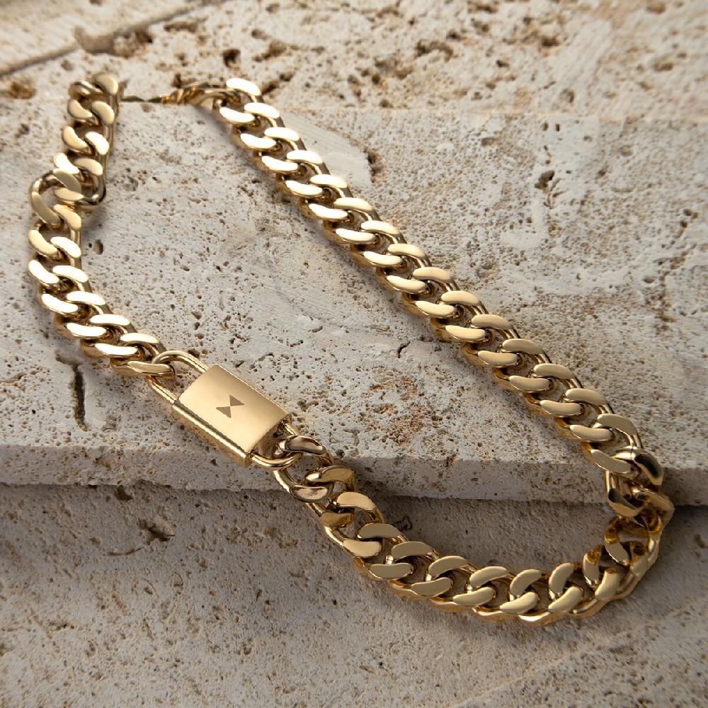 Mvmt Chunky Padlock Necklace Gold