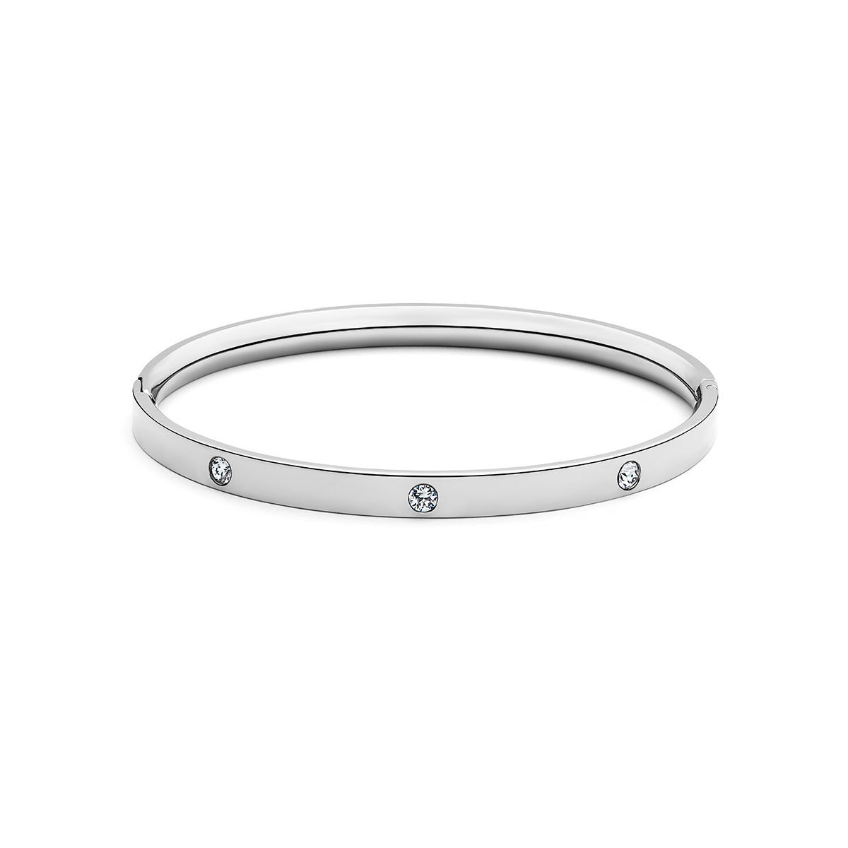 Mvmt Crystal Ellipse Bangle Silver