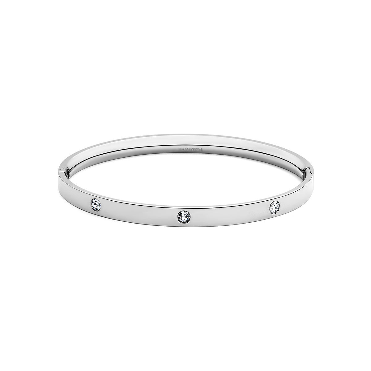 mvmt Crystal Ellipse Bangle Silver