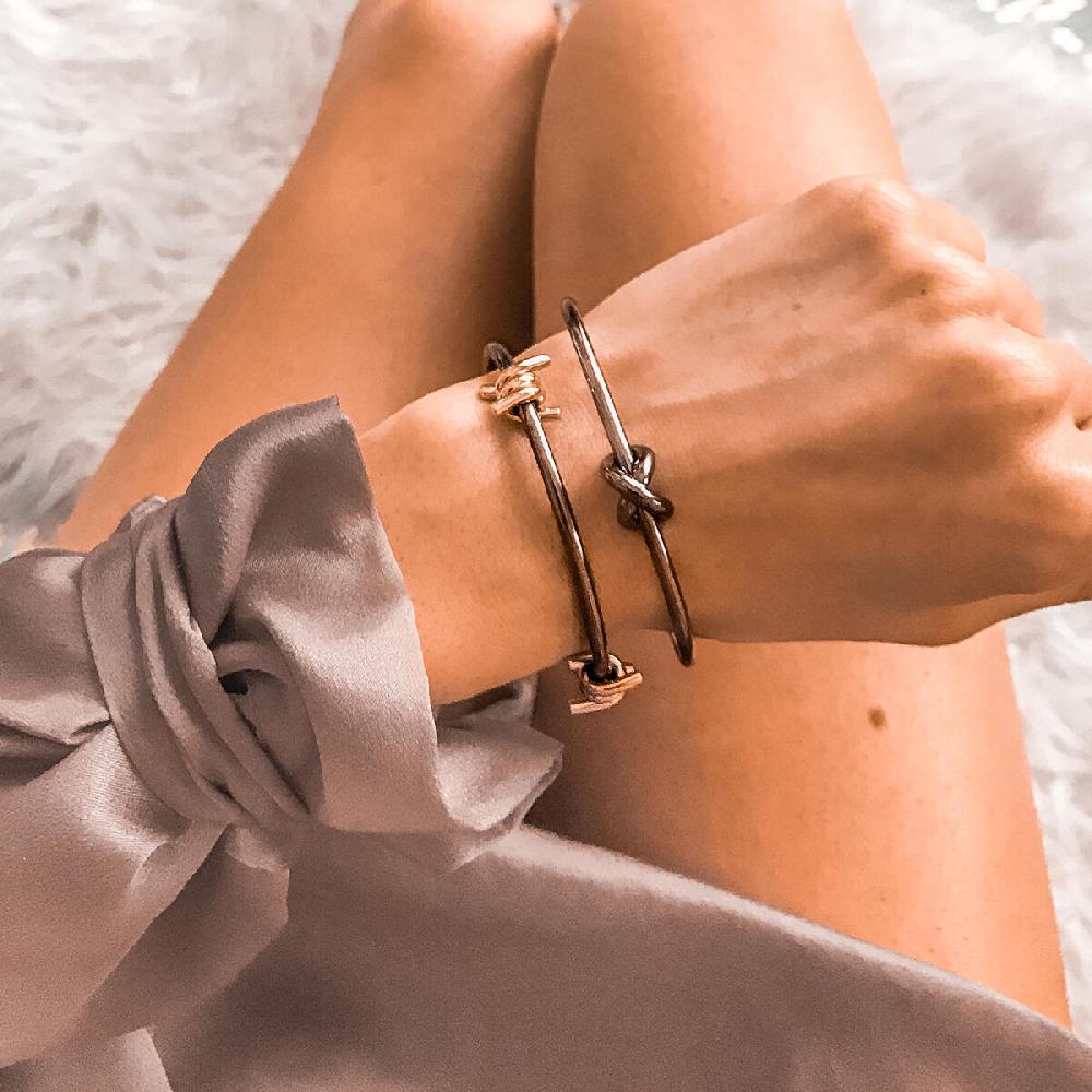 Mvmt Double Barbed Cuff Taupe + Rose Gold