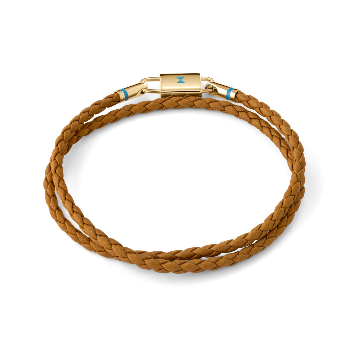 Mvmt Double Braided Leather Bracelet Brown/Gold