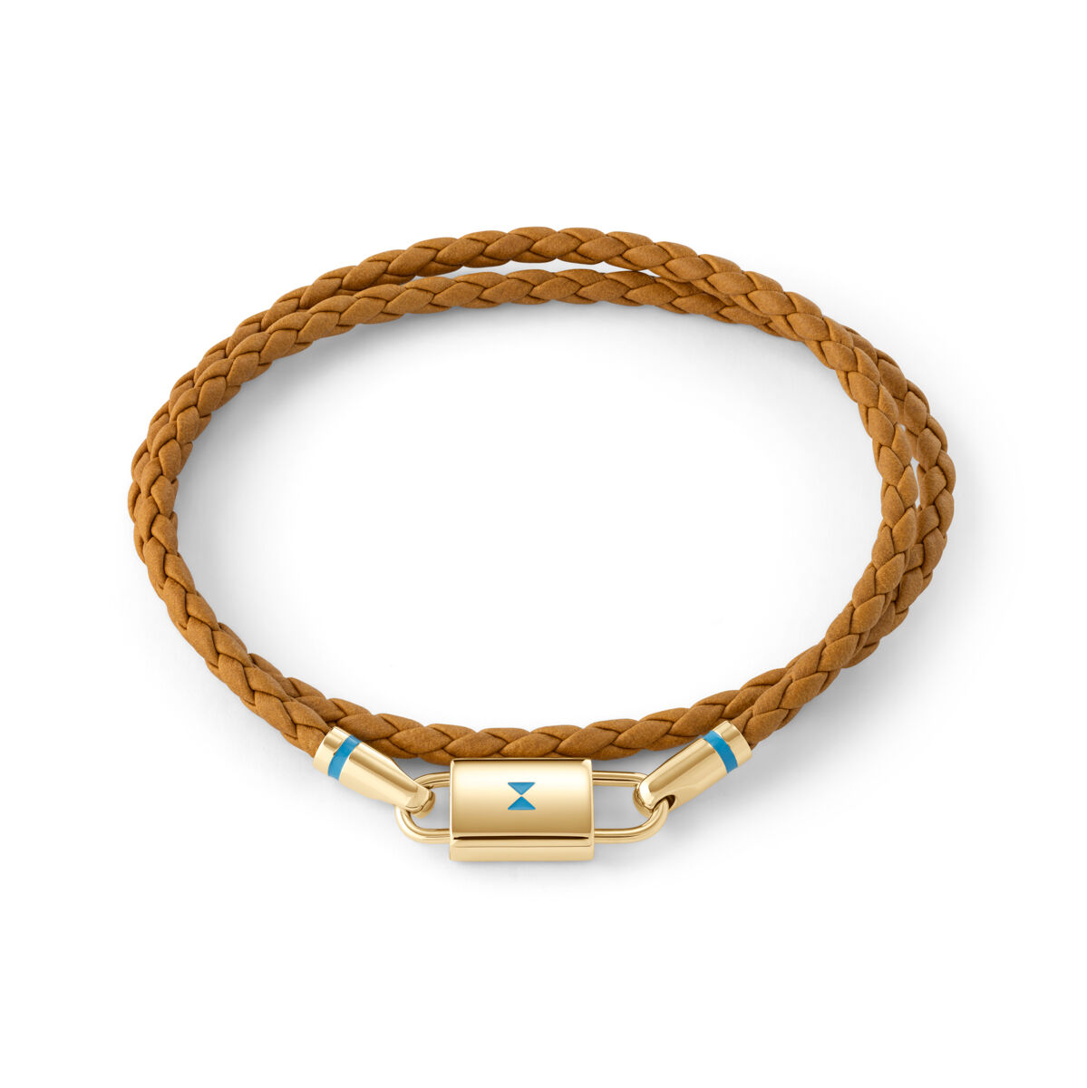 mvmt Double Braided Leather Bracelet Brown/Gold