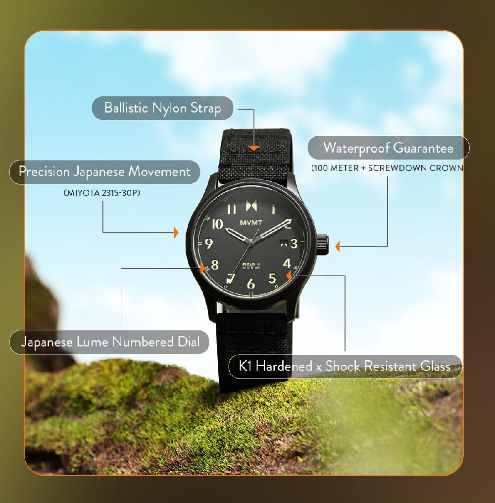 Mvmt Field II Black Lume | 41MM