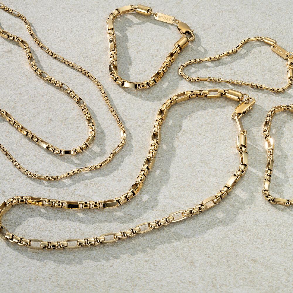 Mvmt Figaro Box Chain Bracelet Gold