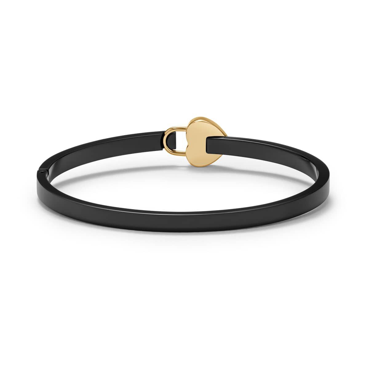 Mvmt Heartlock Bangle Black